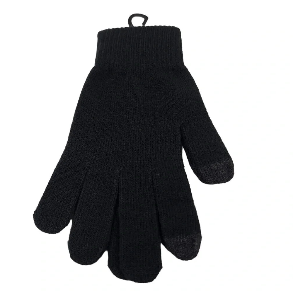 We Texting Touchscreen Gloves 2 Pair Warm Winter Stretchy Knit Black OS Unisex